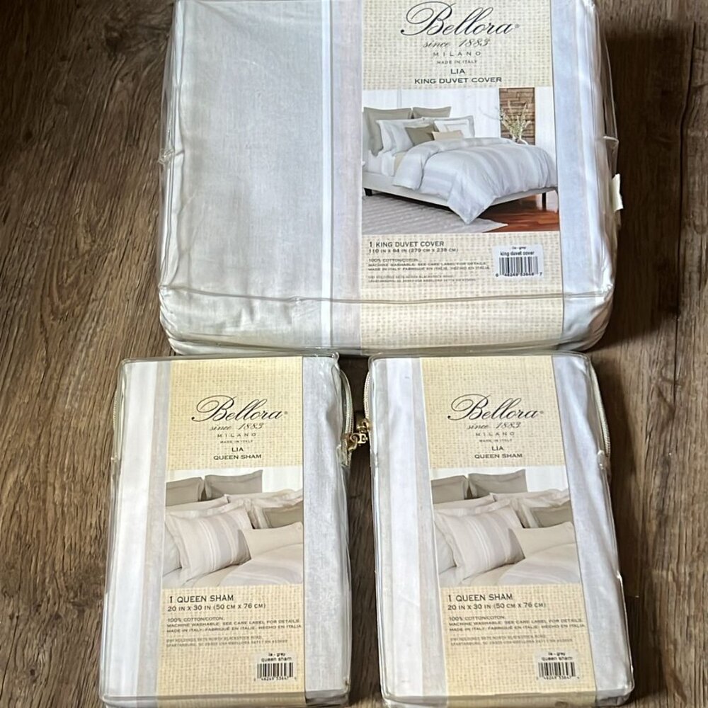 Mix Set 4pcs Calvin Klein 2 PillowCases + Bellora King Duvet +2 Queen Sham N7 - Picture 4 of 15